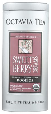 Octavia Tea Sweet Berry Dreams (Organic, Caffeine-Free Red Tea/Rooibos) Loose Tea, 2.65 Ounce Tin