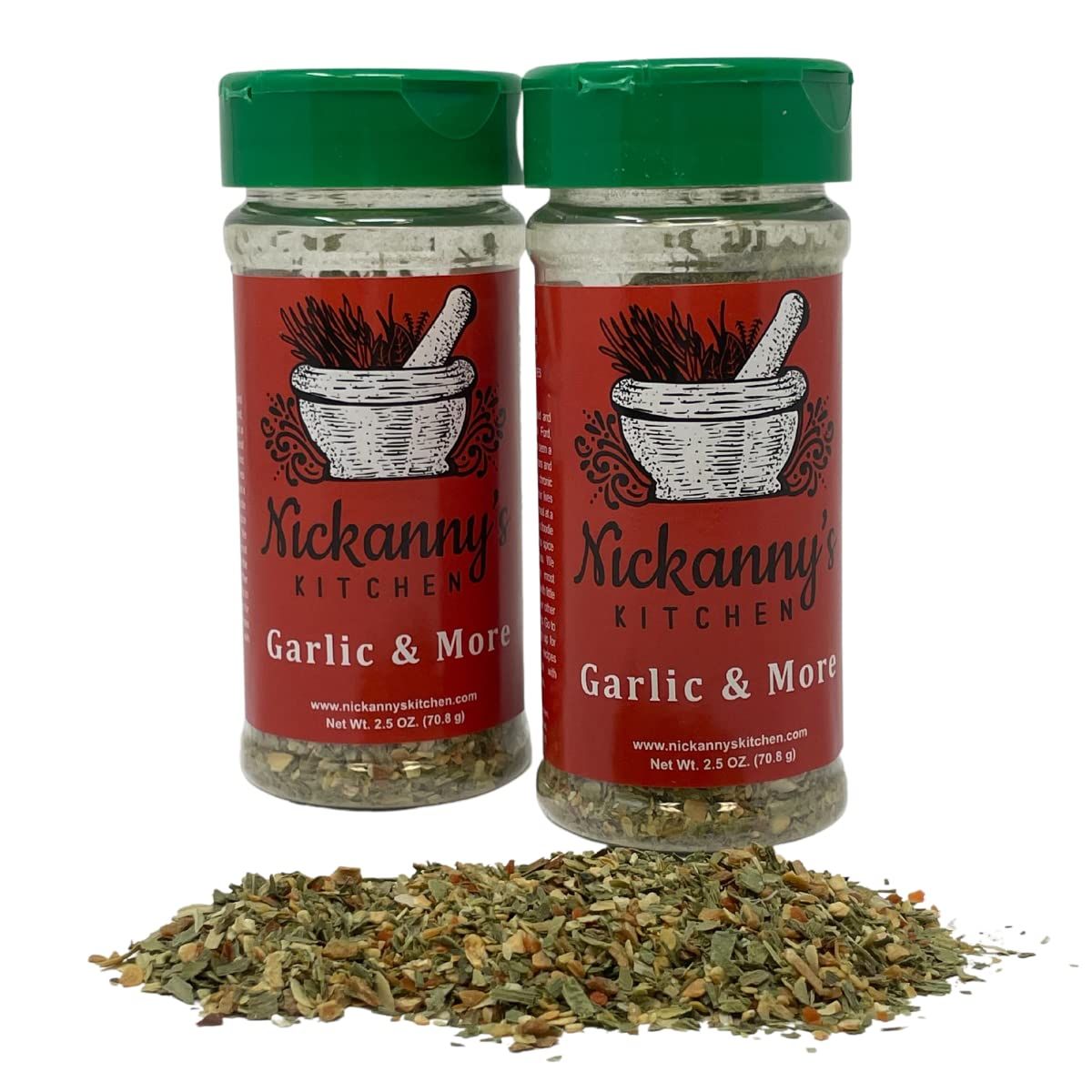 Garlic Herb Spices Salt Free Seasoning Blend Of Garlic Onions and Peppers Low Potassium and Low Phosphorus Gluten Free Sugar Free Non GMO Non Irradiated No Fillers 2.5 oz each (2)