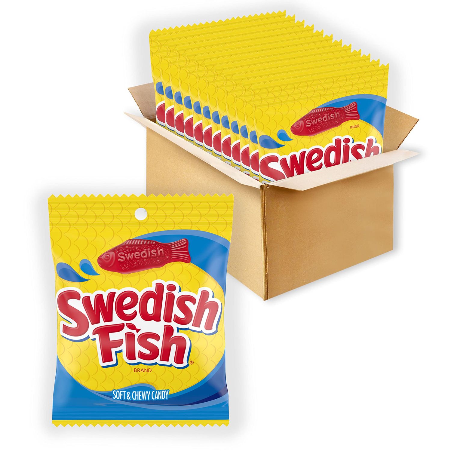 SWEDISH FISH Soft &amp; Chewy Candy, Bulk Candy, 12 - 3.6 oz Bags