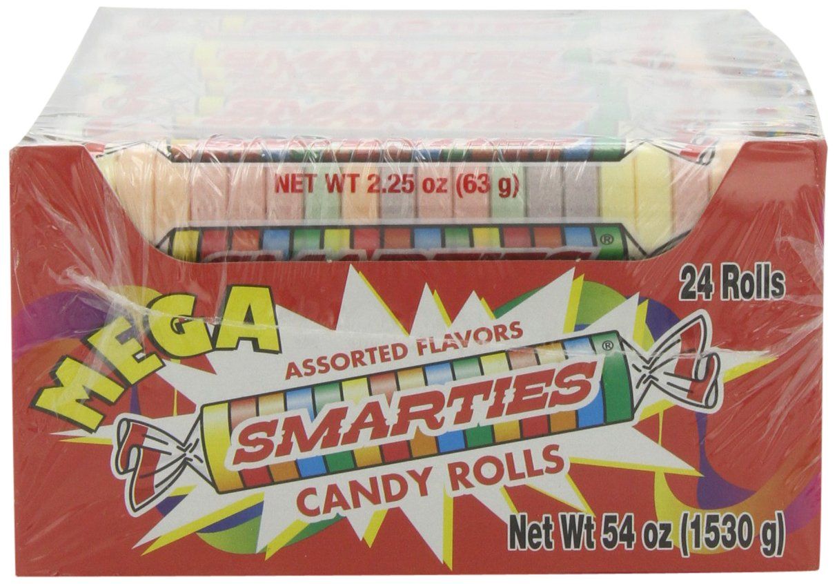 Smarties Candy Bulk Rolls Gluten Free &amp; Mega Assorted Flavor Treats | Peanut Free Plant Derived Ingredients Allergen Free &amp; Delicious Snacking Bulk Candy Individually Wrapped - 2.25 Ounces