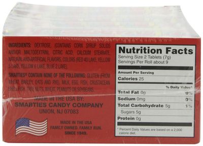 Smarties Candy Bulk Rolls Gluten Free & Mega Assorted Flavor Treats | Peanut Free Plant Derived Ingredients Allergen Free & Delicious Snacking Bulk Candy Individually Wrapped - 2.25 Ounces
