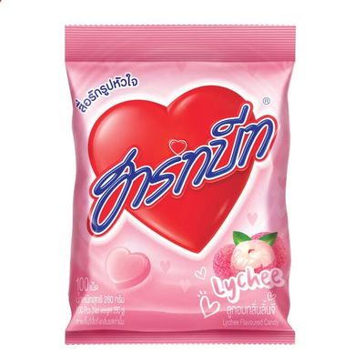 Heartbeat Lychee Flavor Heart Shaped Hard Candy, (100 Counts), 10.58 Oz