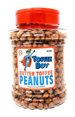 Toffee Boy&#39;s Butter Toffee Peanuts - 45 Oz Jar - Family Recipe, Fresh and Hand Cooked, Gluten Free, Real Ingredients, No Preservatives, The PERFECT Holiday Gift