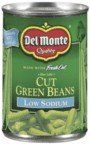 Del Monte Cut Green Beans 50% Less Sodium, 14.5-Ounce (Pack of 12)