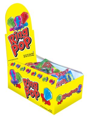 Ring Lollipops Variety Pack, 24 Count Assorted Flavors, Individually Wrapped Bulk Lollipop