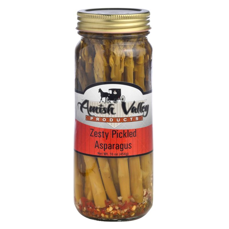 Amish Valley Products Pickled Aspargus Spears Glass Jar Vegetable (Zesty, One Jar)