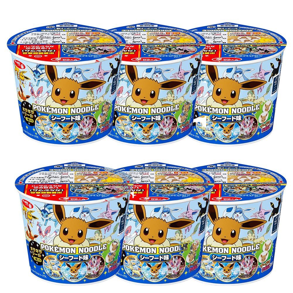 Monster of Pokt Noodle Seafood Taste 1.3oz 6pcs Set Japaneese Instant Noodle Sanyo Ninjapo
