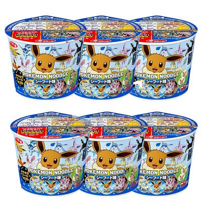 Monster of Pokt Noodle Seafood Taste 1.3oz 6pcs Set Japaneese Instant Noodle Sanyo Ninjapo