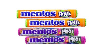 Generic Mentos Let&#39;s Party 2 Rolls and Mentos Fanta 2 Rolls Bundle: The Limited Edition of Mentos &quot;&quot;Let&#39;s Party Fruit Punch&quot;&quot; Candy and The All-Time Popular Mentos Fanta Candy