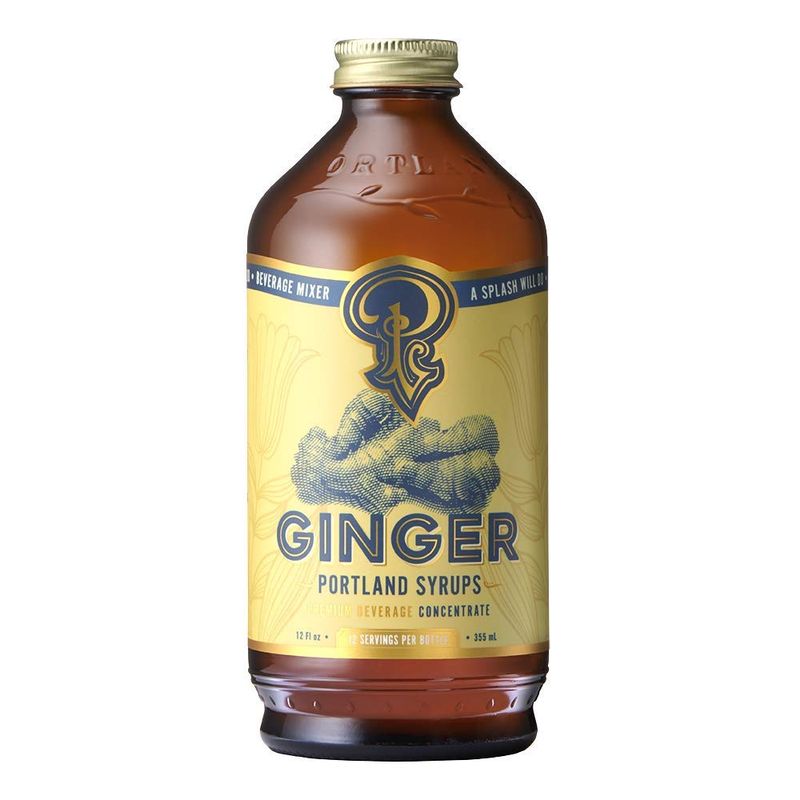 Portland Syrups Authentic Ginger Syrup - Intense Ginger Flavor with Slightly Hot Finish - Beverage Concentrate for Mocktails, Cocktails, Lattes, &amp; Baking - 12 oz Bottle, 24 Servings (Pack of 2)