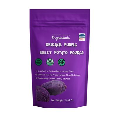 Orgnisulmte Original Purple Sweet Potato Powder 100% Pure Natural Premium Purple Yam Powder for Food Coloring No GMO Vegan Friendly 5.64Oz(160g)