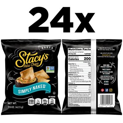 Stacy's Pita Chips, Simply Naked, 1.5-Ounce Bags (Pack of 24)