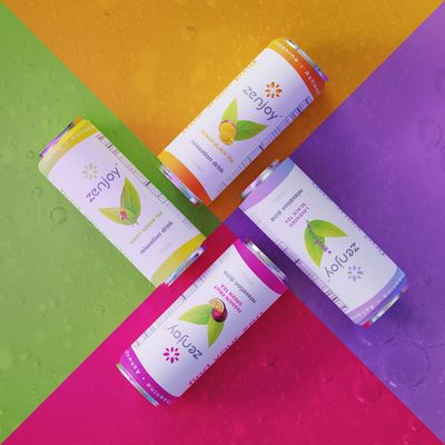 Zenjoy Variety 8 Pack - Calming Drink with Ashwagandha & Lemon Balm - Non-Alcoholic Beverage Infused with L-Theanine for Enhanced Focus - 12oz Cans