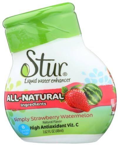 Stur Drinks - Strawberry Watermelon Natural Water Enhancer Liquid Drink Mix Sugar Free Zero Calorie Vitamin C Stevia Make Your Own Fruit Infused Flavored Waters Makes 100 Drinks