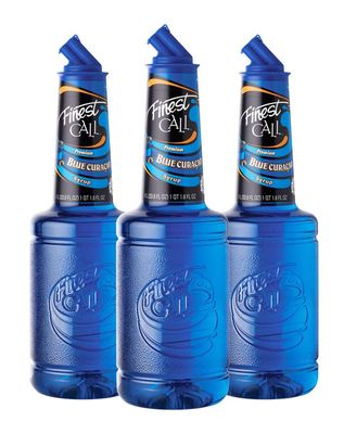 Finest Call Premium Blue Curacao Drink Mix, 1 Liter Bottle (33.8 Fl Oz), Pack of 3