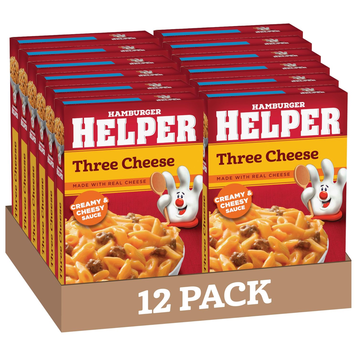 Hamburger Helper Pasta Three Cheese, 6 Ounces, 12 per Case.