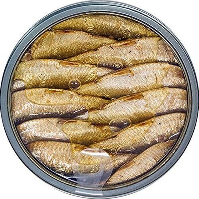 Riga Gold Smoked Brisling Sardines in Olive Oil 4.23 Clear Top ounces (120g) (Pack 6)