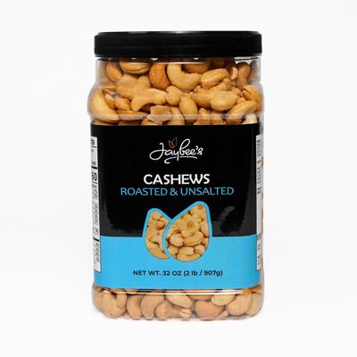 Cashews Roasted Unsalted (32 oz / 2 lbs) | Healthy Protein Snack, Natural Healthy Diet Friendly Snacks, Gift Giving | Whole Cashew | Certified Kosher - Vegan &amp; Keto Friendly Superfood | Jaybee&#39;s Nuts