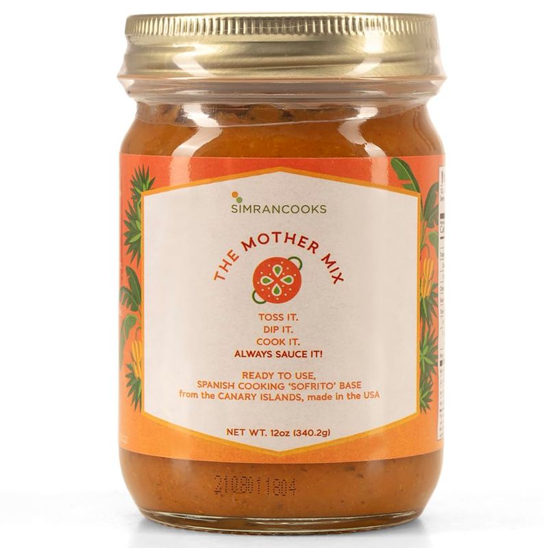 Simrancooks The Mother Mix, Spanish Sofrito Cooking Base - Ready to Eat, Vegetable Base, For Paella Recipe, Base for Meat, Vegetables &amp; Seafood Mix - From Canary Islands Spain, 12oz - Made in USA