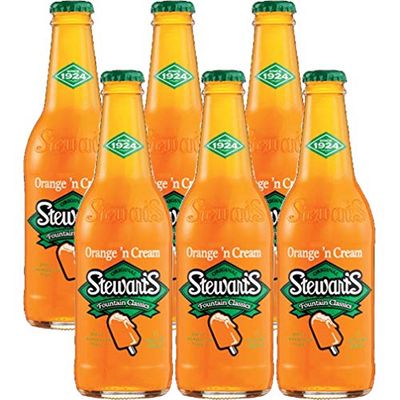 Stewarts Original Orange N&#39; Cream Soda 12 Oz Glass Bottle (Pack of 6, Total of 72 Oz)