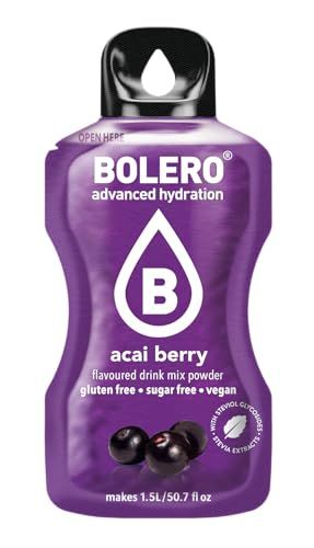 BOLERO - Acai Berry Flavored, Sugar Free and Low Calorie Powdered Drink Mix, Makes 1/2 Gallon for Strong Flavor or 1 Gallon for Mild Flavor, 12 Large Sachets - Europe&#39;s Favorite Drink Mix