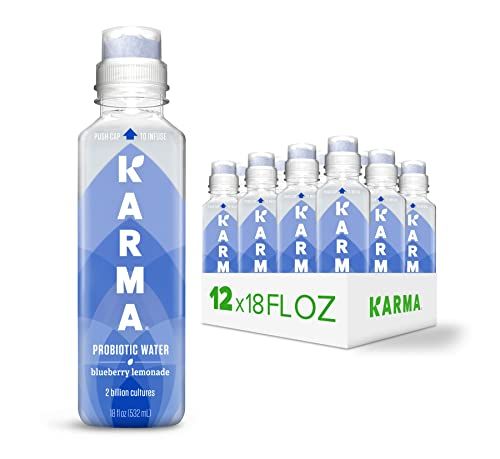 Karma Probiotic Water - 12 Pack, Blueberry Lemonade Drink - Immune &amp; Gut Health Support