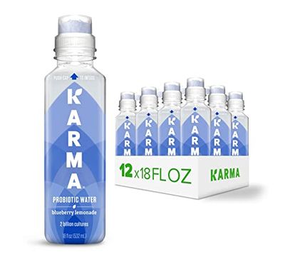 Karma Probiotic Water - 12 Pack, Blueberry Lemonade Drink - Immune &amp; Gut Health Support