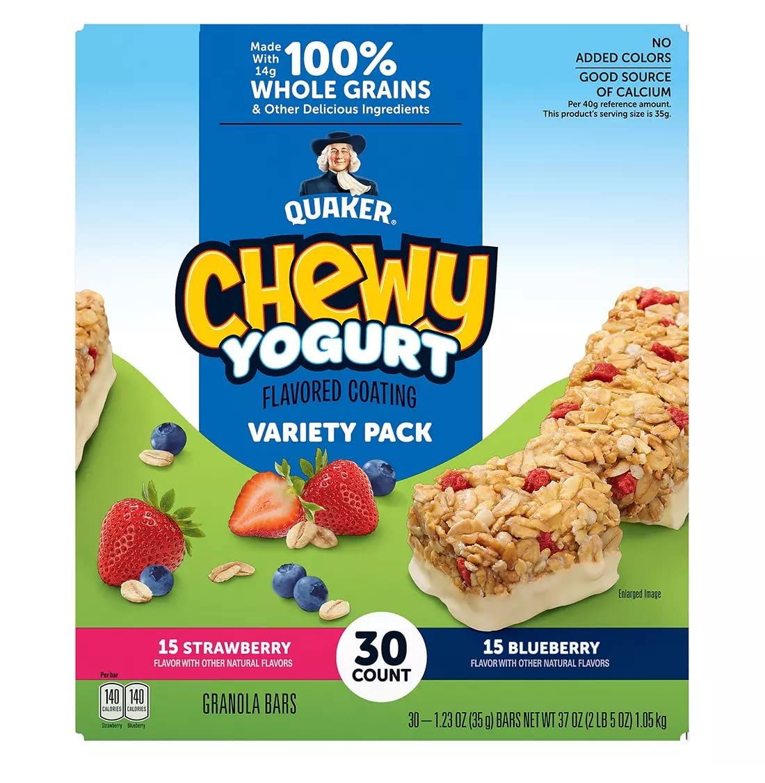 Quaker Chewy Yogurt Granola Bars Variety Pack, 30 ct.
