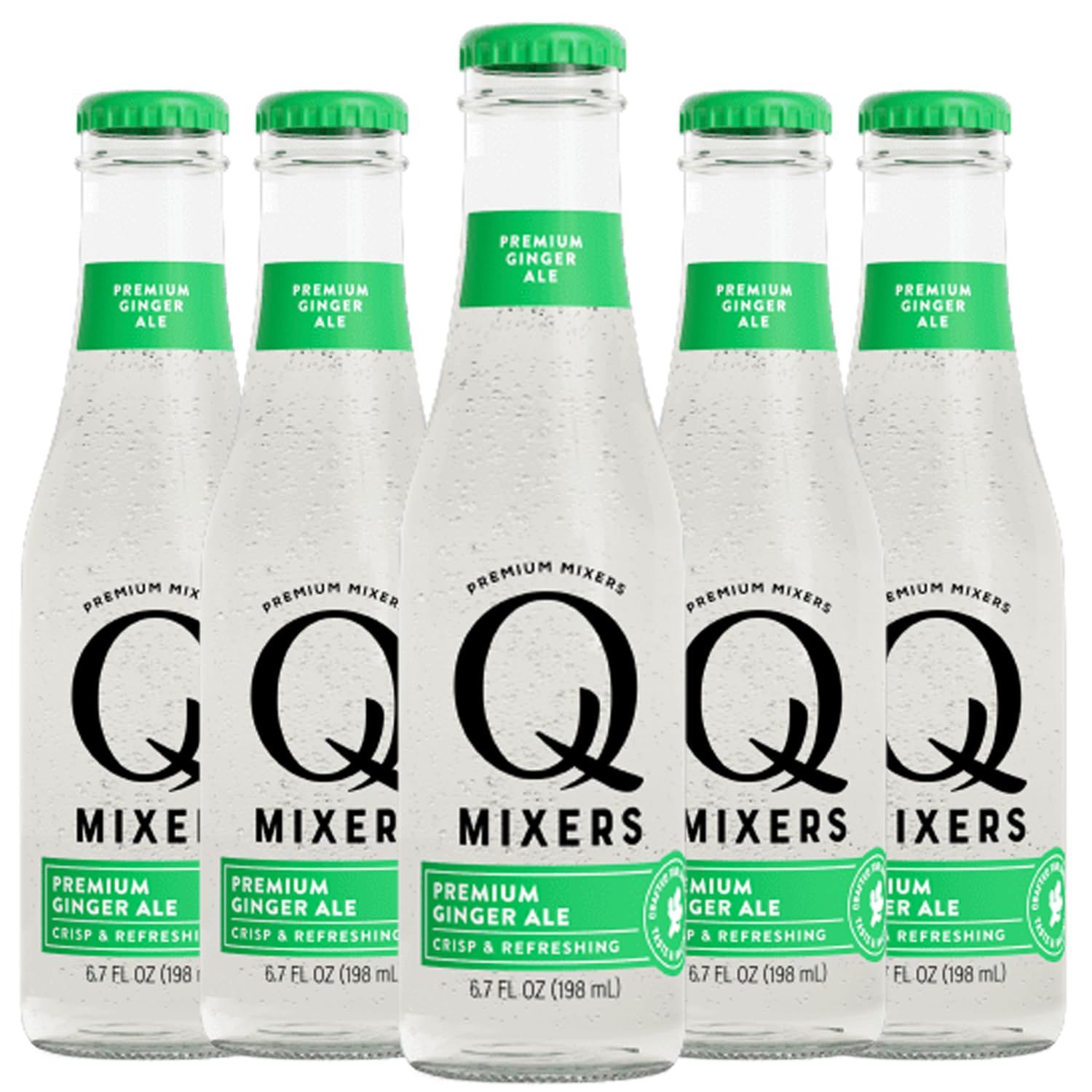 Q Mixers Ginger Ale Soda Premium Cocktail Mixer Made with Real Ingredients 6.7oz Bottles | 5 PACK