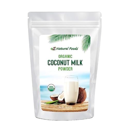 Z Natural Foods Organic Coconut Milk Powder - All-Natural Vegan Dairy-Free Alternative with MCTs - Unsweetened Coconut Creamer for Coffee &amp; Smoothies - Gluten-Free, Non-GMO, 1 lb