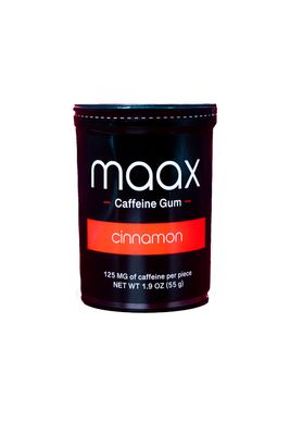 Maax Caffeine Energy Gum | 125mg of caffeine per piece | Cinnamon | 25 pieces per container | Focus Supplement