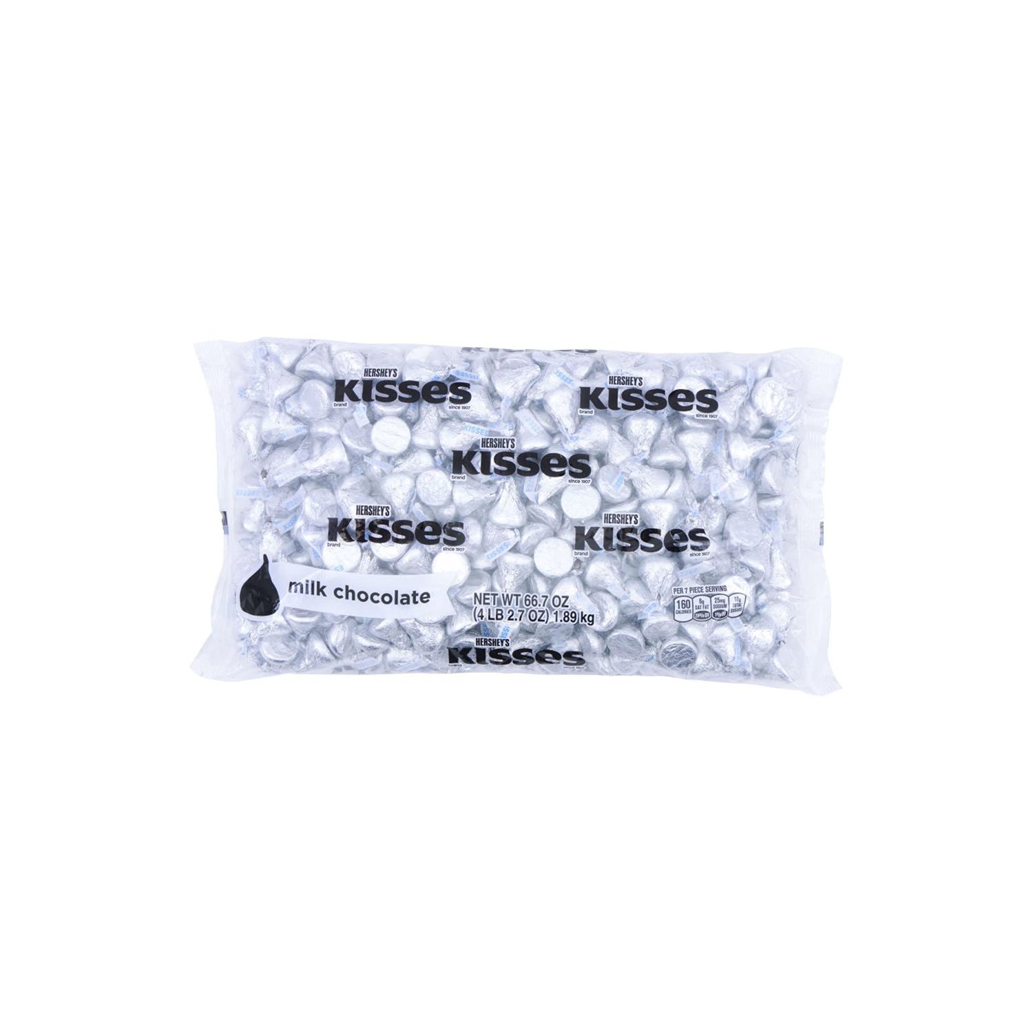 HERSHEY&#39;S KISSES Milk Chocolate Candy Bulk Bag, 66.7 oz