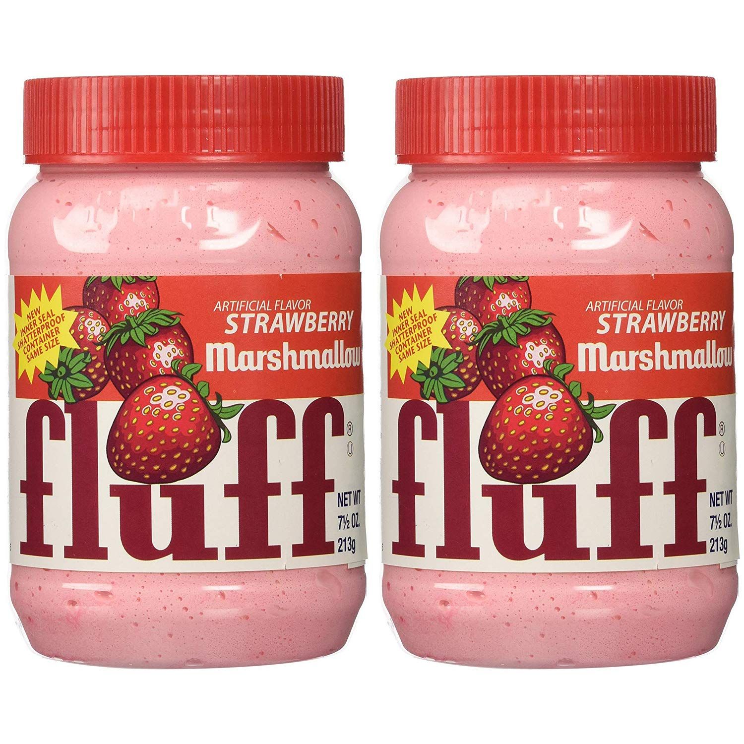 Marshmallow Fluff Traditional Baking Spread and Crme, Gluten Free, No Fat or Cholesterol, Strawberry (Strawberry, 7.5 Ounce (Pack of 2))