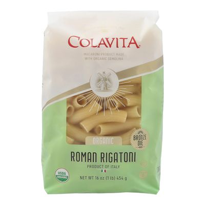 Colavita Pasta - Organic Roman Rigatoni, 1 Pound - Pack of 20