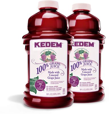 Kedem Concord Grape Juice, 100% Juice, 96 oz (2 Pack) No Sugar Added, No Artificial Flavors or Colors