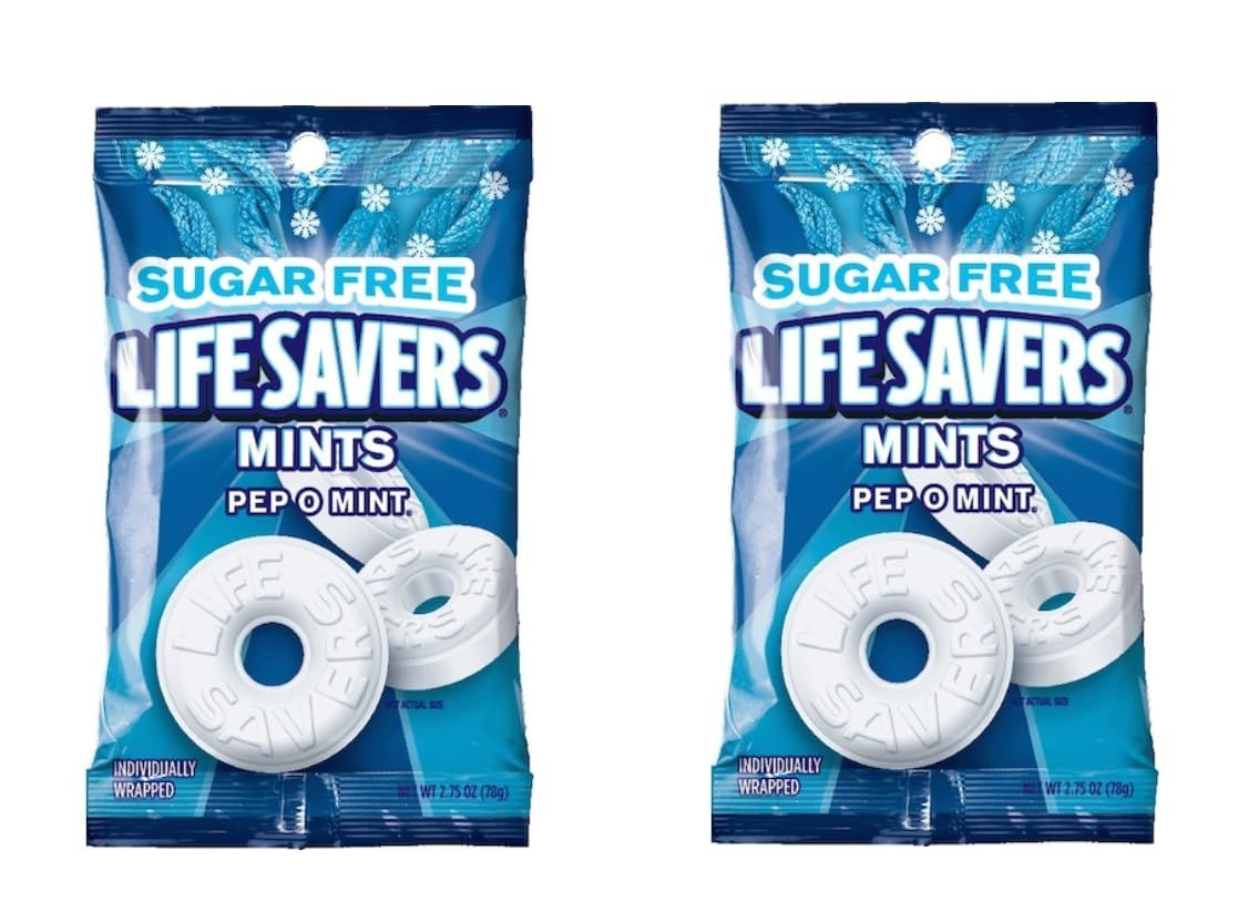 Life Savers Sugar Free Hard Candy Breath Mints With Refreshing Taste Individually Wrapped - Pack of 2