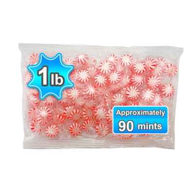 Starlight Peppermints Individually Wrapped Candy (1 Pound) - Starlight Mints Hard Candy. Office Candy Mints, Peppermints 1lb. For Parties. Gatherings. Real Peppermint Oil Infused.