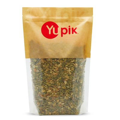 Yupik Dry Roasted Pumpkin Seeds, No Shell, 2.2 lb, Gluten-Free, GMO-Free, Kosher, Shelled Pepitas, Unsalted, Oil-Free, Plant-Based Protein, Source of Fiber, Healthy Snacks, Ideal for Baking &amp; Topping