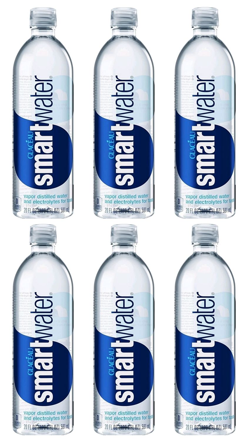 Smartwater Glaceau Nutrient-Enhanced Water Bottles, 20 fl oz, 6 Pack