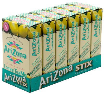 Arizona Lemon Iced Tea Stix Sugar Free, 10Countper Box (Pack of 6), Low Calorie Single Serving Drink Powder Packets, Just Add Water for a Deliciously Refreshing Iced Tea Beverage