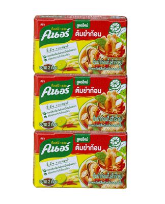 Thai Knorr Tom Yum Seasoning Cubes 24g. (Pack of 3)