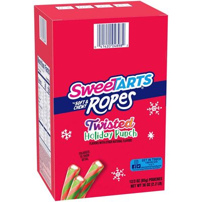 SweeTarts Ropes, Holiday Twisted Punch 3oz (pack of 12)