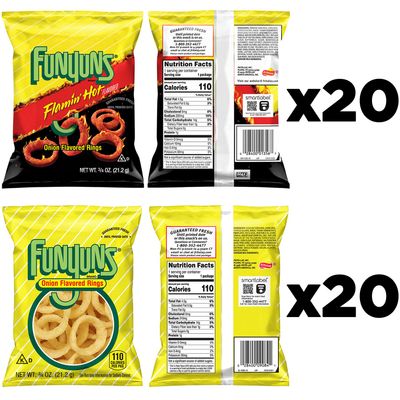 Funyuns Onion Flavored Rings, Variety Pack, 0.75 Ounce (Pack of 40)