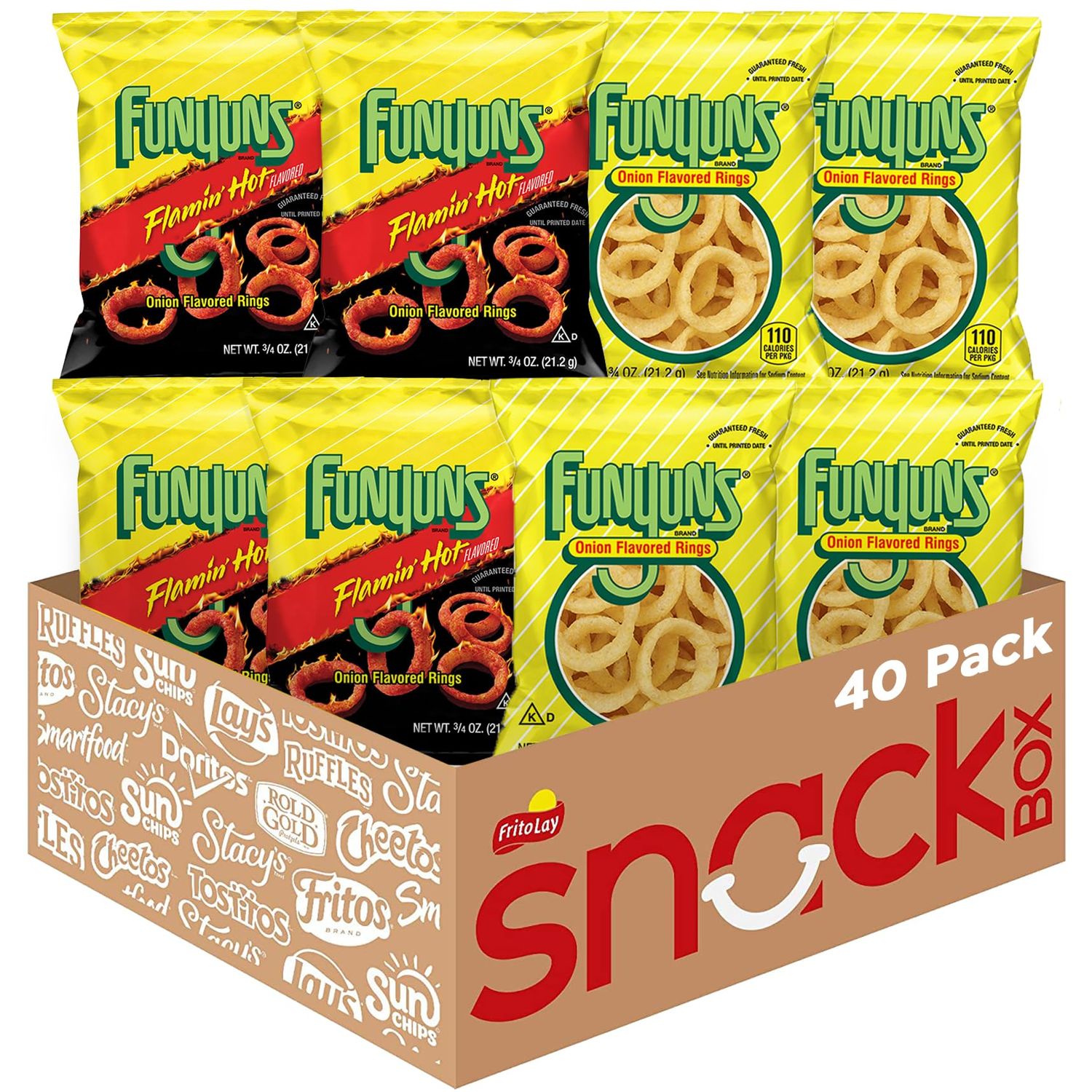 Funyuns Onion Flavored Rings, Variety Pack, 0.75 Ounce (Pack of 40)