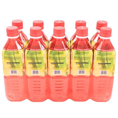 ALOEVINE Aloe Vera Juice drink Watermelon pure with chunks of aloe | 16.9 Oz 10 pack | plant based Vegetable Korean drinks