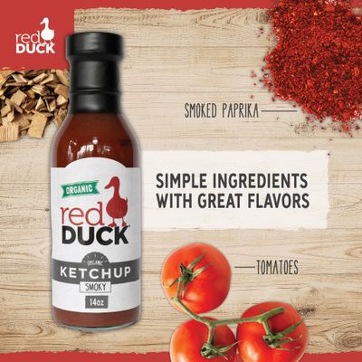 Red Duck Smoky Organic Ketchup, All Natural, Vegan, 14 ounces
