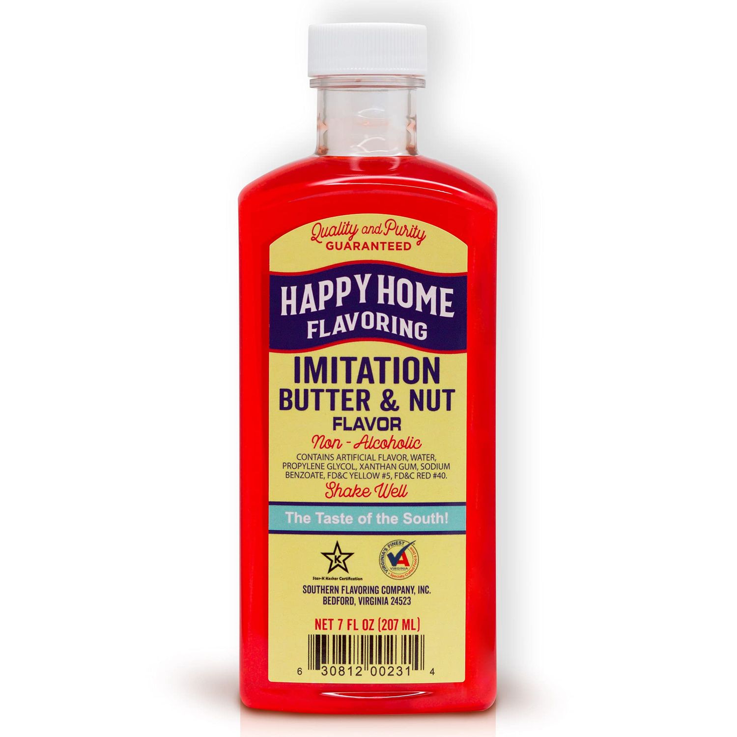 Happy Home Imitation Butter &amp; Nut Flavoring, Non-Alcoholic, Certified Kosher, 7 oz.