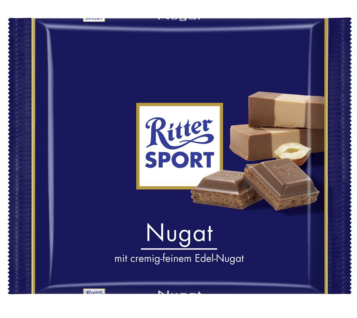 Ritter Sport Nugat (3 Bars each 100g) - fresh from Germany