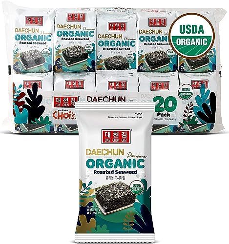 Organic DAECHUN(Choi&#39;s1) Seaweed Snacks, 20 Pack, Original, Product of Korea Premium Great