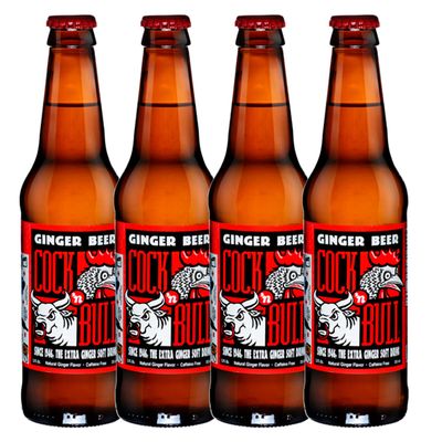 Cock n Bull Ginger Beer 4 Pack 12oz Soda Bottles - Ideal Mixer for Cocktails, Mocktails, and Bartenders - Premium Quality for Perfect Mixed Drinks - Refreshing Flavor Profile- Made In USA